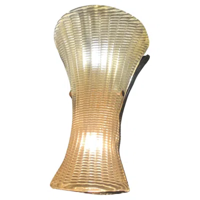 Pre-owned Venini Large Sconce Gold Murano Glass Brass 1950 Italy