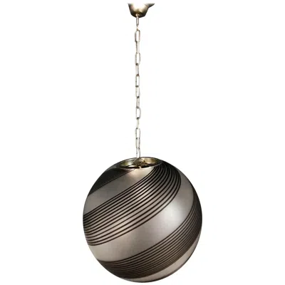 Pre-owned Venini Large 'tessuto' Chandelier, Circa 1970 In Murano Glass In Transparent