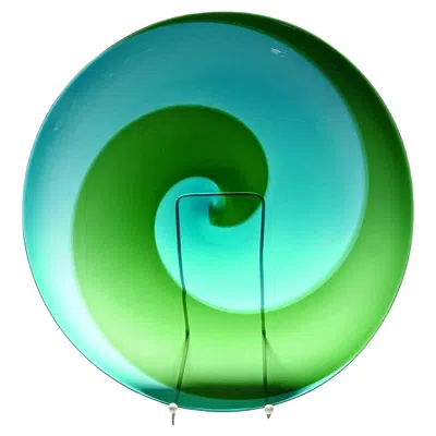 Pre-owned Venini Large  Plate 'coreano', Designed By Tapio Wirkkala In 1966 In Blue