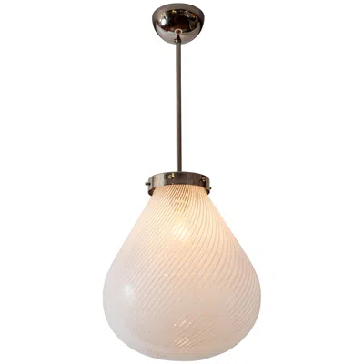 Pre-owned Venini Large Vintage  Tier-drop Swirl Pendant Fixture In Sand