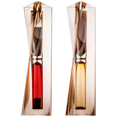 Pre-owned Venini Limited Edition Ando Time Hour Glass Set In Pink By Tadao Ando