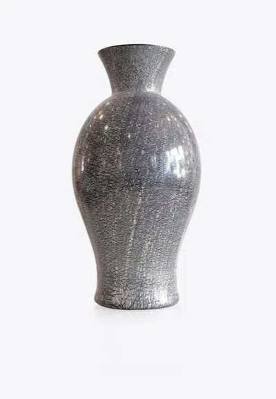 Venini Lucenti Murano Glass Vase In Gray