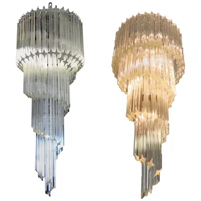 Pre-owned Venini Majestic Pair Of Murano Chandeliers, Murano In Brown