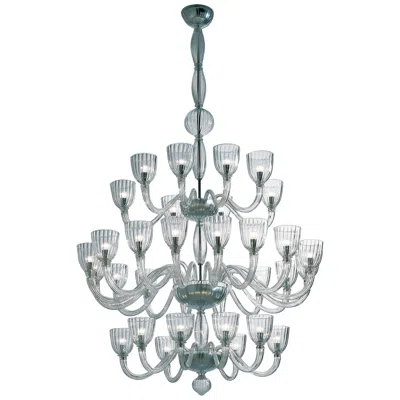 Pre-owned Venini Martinengo Thirty-two-light Chandelier In Crystal In Transparent