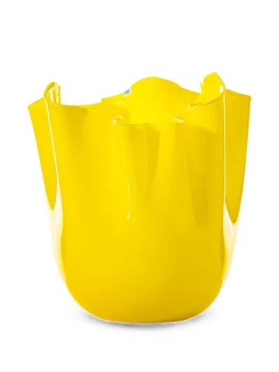 Venini Medium Fazzoletto Vase In Yellow