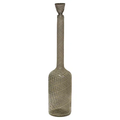 Pre-owned Venini Mezza Filigrana Bottle In Brown