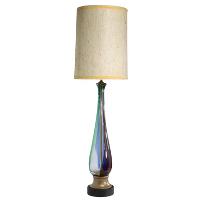 Pre-owned Venini Mid Century Murano Glass Table Lamp Att. To Seguso In Sand