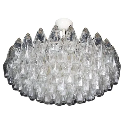 Pre-owned Venini Midcentury Carlo Scarpa Poliedri Chandelier For , Murano, Italy, 1960s In Transparent