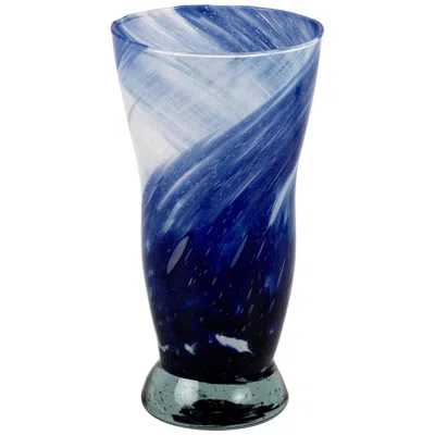 Pre-owned Venini Midcentury Crystal And Blue Murano Blown Glass Vase, Italy 1960s