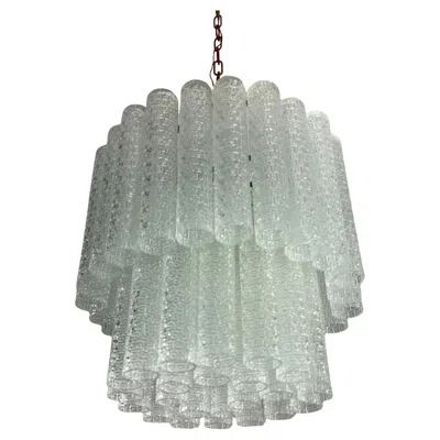 Pre-owned Venini Mid-century Four-light Murano Glass Chandelier Attributed To , 1950s In Transparent