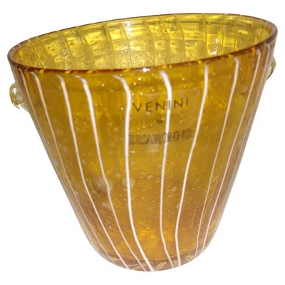Pre-owned Venini Mid-century Modern Art Glass Vase By  In Brown