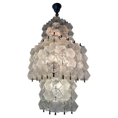 Pre-owned Venini Mid-century Modern Chandelier Attr To  In Murano Glass, Italy, Circa 1970 In Brown
