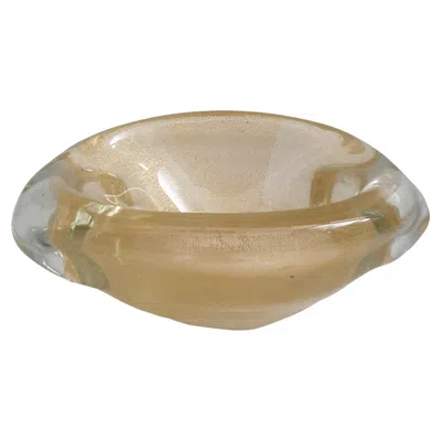 Pre-owned Venini Mid-century Modern Glass Bowl By , Italy In Brown