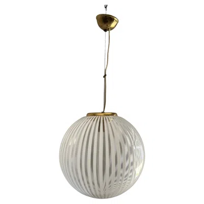 Pre-owned Venini Mid-century Modern , ´tessuto´chandelier, Circa 1970 In Murano Glass In Transparent