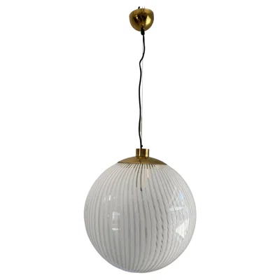 Pre-owned Venini Mid-century Modern , ´tessuto´chandelier, Circa 1970 In Murano Glass In Transparent