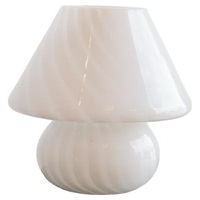 Pre-owned Venini Mid-century Modern White Murano Glass Mushroom Lamp By , Italy