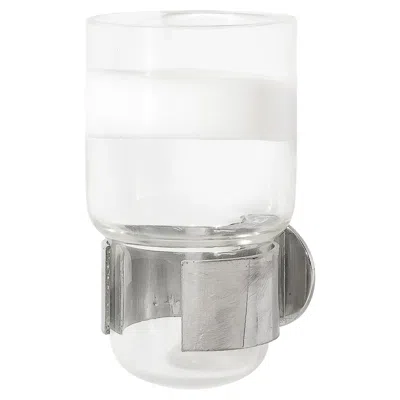 Pre-owned Venini Mid-century Modernist Hand-blown Murano Glass Wall Mounted Cup Signed  In Gray