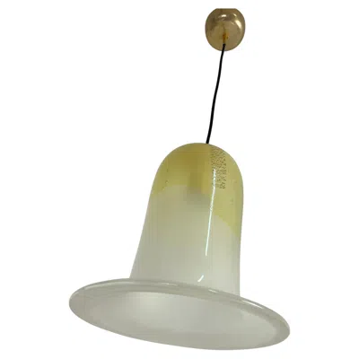 Pre-owned Venini Mid-century Murano Glass And Brass Bell Chandelier, Attributed To , 1960s In Brown