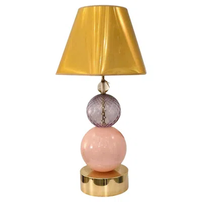 Pre-owned Venini Mid-century Pink Murano Glass Lamp