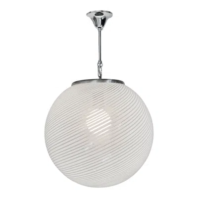 Pre-owned Venini Midcentury "tessuto" White And Crystal Murano Glass Chandelier, 1970s
