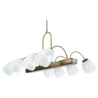 Pre-owned Venini Mid-century  Reticello Glass Chandelier, 8 Arms, Murano, Italy 1940s In Transparent