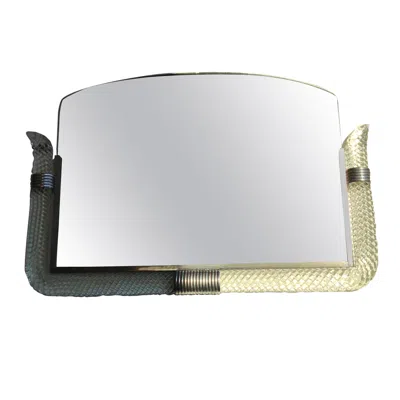 Pre-owned Venini Mirror 1940 Murano Glass Metal Crome, Italy In Gray