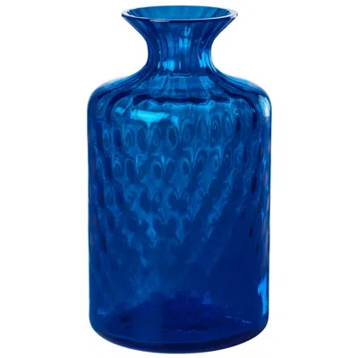 Pre-owned Venini Monofiore Carnevale Tall Glass Vase In Sapphire By  In Blue