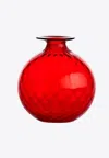 Venini Vases Green In Red