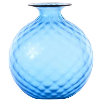 Pre-owned Venini Monofiori Balloton 100.16 Small Acquamare - Glass Vase - Damiani In Blue