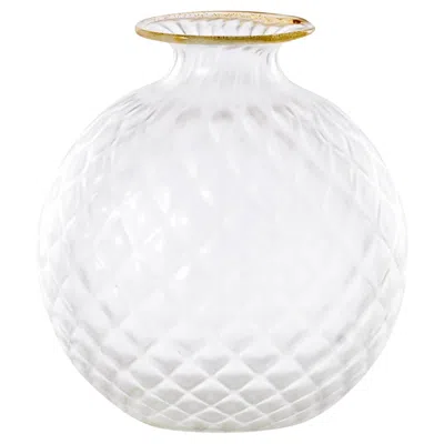 Pre-owned Venini Monofiori Balloton Frozen 100.29 Large Crystal - Glass Vase - Damiani In Transparent