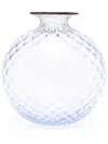 Venini Monofiori Balloton Glass Vase (22cm X 30cm) In Blue