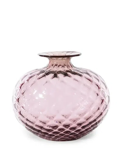 Venini Monofiori Balloton Honeycomb-texture Glass Vase In Pink