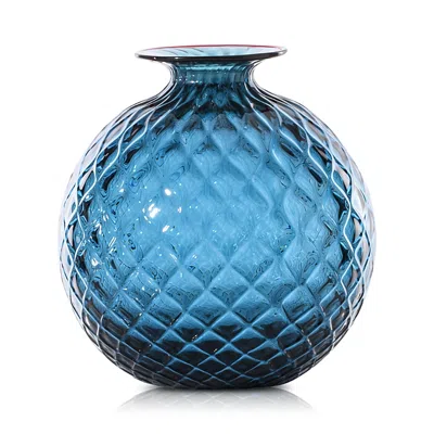 Venini Monofiori Balloton Small Vase In Blue
