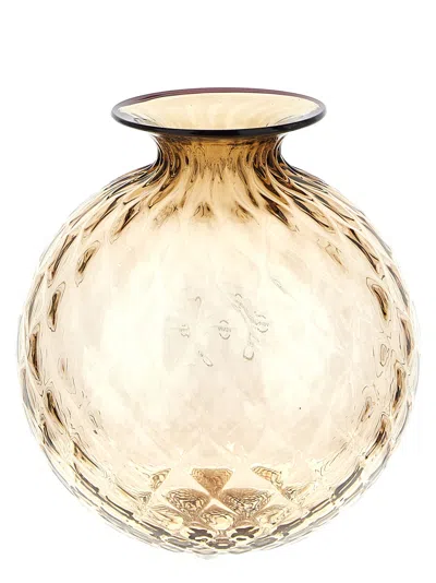 Venini Monofiori Balloton Vases Beige In Gold