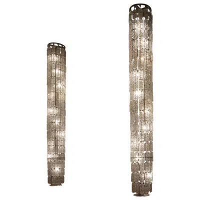 Pre-owned Venini Monumental Glass Pendant Floor Lamps Xxl In Brown