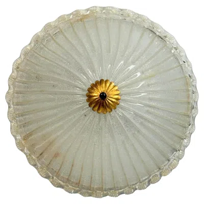 Pre-owned Venini Monumental Large Murano Glass Dome Flush Mount  Style 1970s, Italy In Brown
