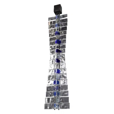 Pre-owned Venini Monumental  Tazebao Chandelier In Crystal And Sapphire Murano Glass, Italy In Blue