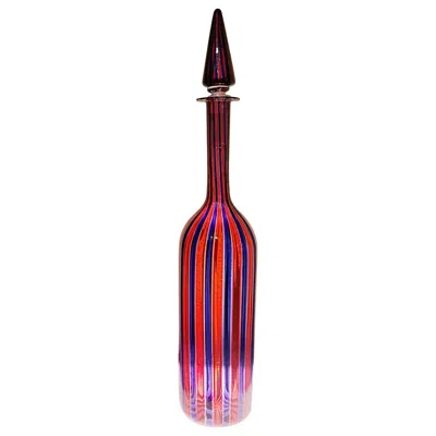 Pre-owned Venini Morandiane Glass Bottle By , Italy, 1960s In Pink