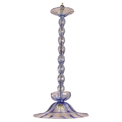 Pre-owned Venini Murano Blue Pendant Chandelier Attributed To , Doge Model