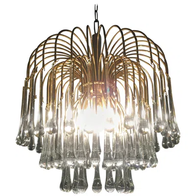 Pre-owned Venini Murano Chandelier In The Style Of , 1960s In Brown