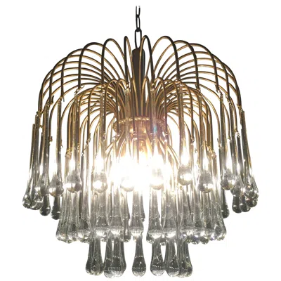 Pre-owned Venini Murano Chandelier In The Style Of , 1960s In Brown