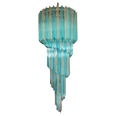 Pre-owned Venini Murano Chandeliers Crystal Prism, Murano In Blue