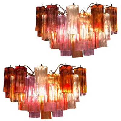 Pre-owned Venini Murano Glass Amazing Multi-color Scones In The Style Of  In Brown