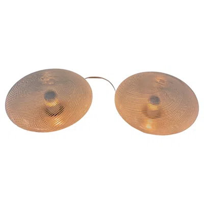 Pre-owned Venini Murano Glass And Brass Flush Mount By Ludovico Diaz De Sant, Italy, 1970s In Brown