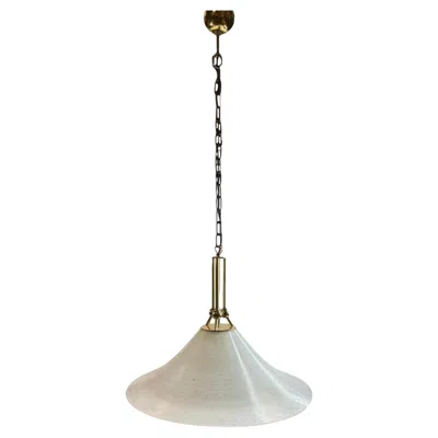 Pre-owned Venini Murano Glass & Brass Pendant Light, Tz Leuchten Germany 1960s In Transparent
