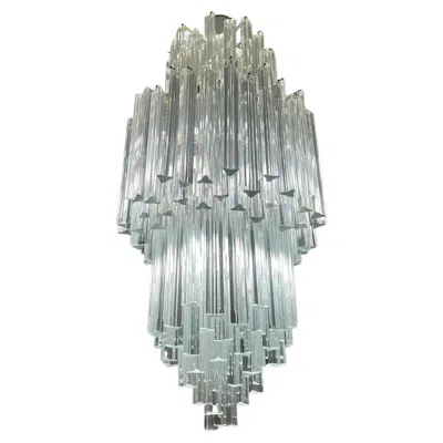 Pre-owned Venini Murano Glass Chandelier By , 1960s In Transparent