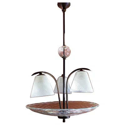 Pre-owned Venini Murano Glass Chandelier Designed By , Murano, 1940s In Transparent