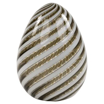 Pre-owned Venini Murano Glass Egg By  For 50° Anniversary Confartigianato, Italy 1997 In Gray