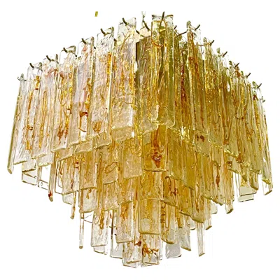 Pre-owned Venini Murano Glass Flush Mount By  Or Mazzega, Circa 1960s In Brown