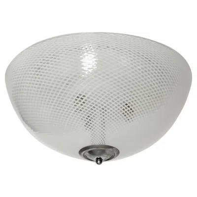 Pre-owned Venini Murano Glass Flush Mount Ceiling Light, Italy Circa 1940s In Transparent